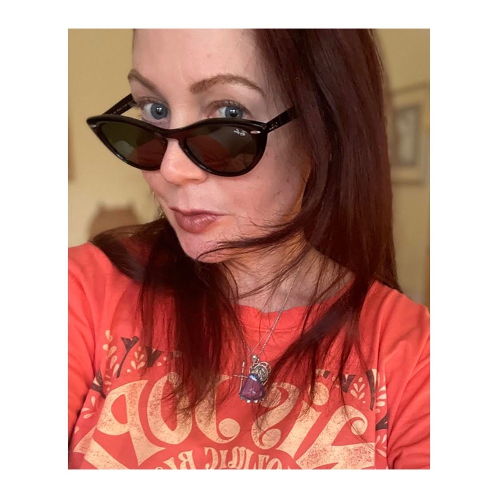 RAY-BAN NINA Black Shade and Frame New Wave Punk Cat Eye Sunglasses, Size Medium